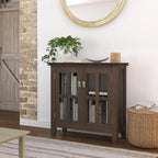 SOLID WOOD 30 inch Wide Low Storage Cabinet - 30w x 14d x 31 h
