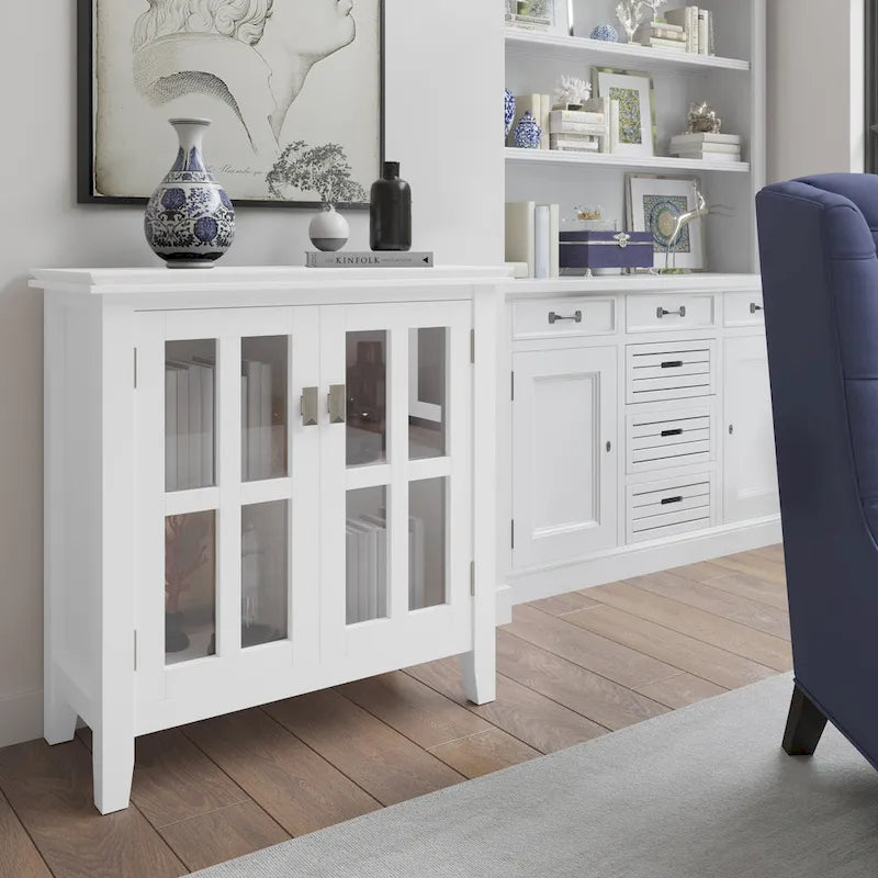 SOLID WOOD 30 inch Wide Low Storage Cabinet - 30w x 14d x 31 h