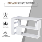 360 Rotating L-Shaped Corner Desk: White, with Storage Shelves
