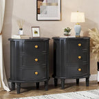 Fully Assembled Nightstand with 3 Drawers