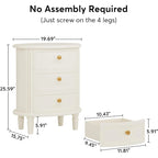 Fully Assembled Nightstand with 3 Drawers