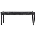 Manervia Wood & Leather Bench - 47Wx16Dx18H