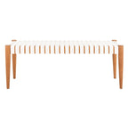Manervia Wood & Leather Bench - 47Wx16Dx18H