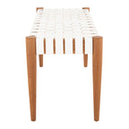 Manervia Wood & Leather Bench - 47Wx16Dx18H
