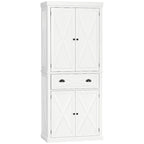 Freestanding Modern Farmhouse 4 Door Kitchen Pantry Cabinet, Storage Cabinet Organizer with 6-Tiers