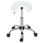 Adjustable Rolling Saddle Stool PU Leather Rolling Stool Salon Chair with Wheels