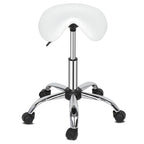 Adjustable Rolling Saddle Stool PU Leather Rolling Stool Salon Chair with Wheels