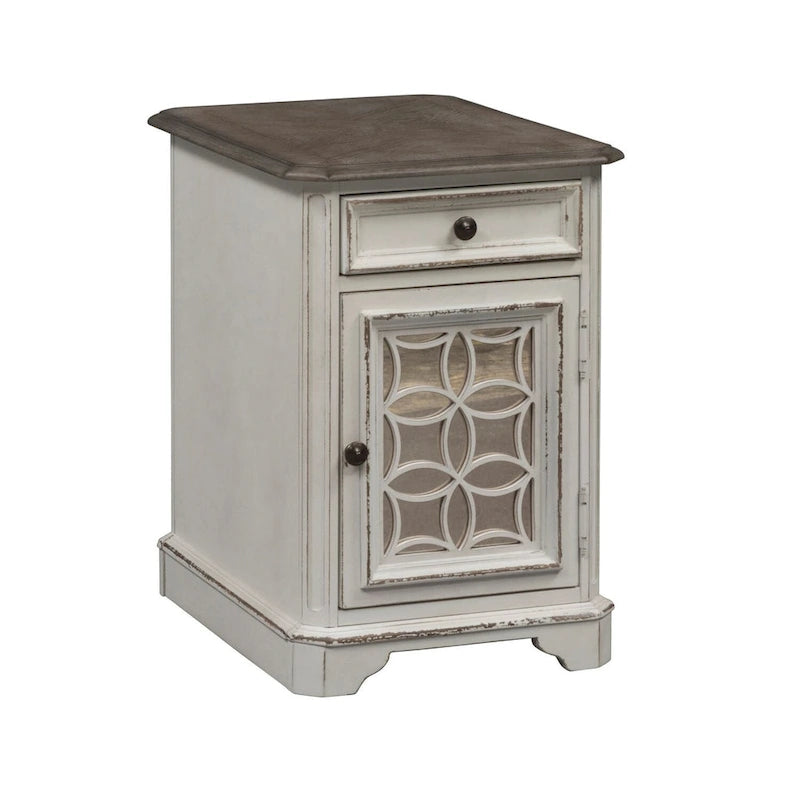 Antique White Chair Side Table