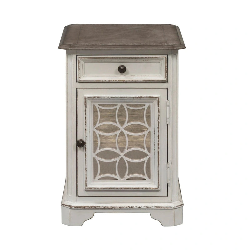 Antique White Chair Side Table