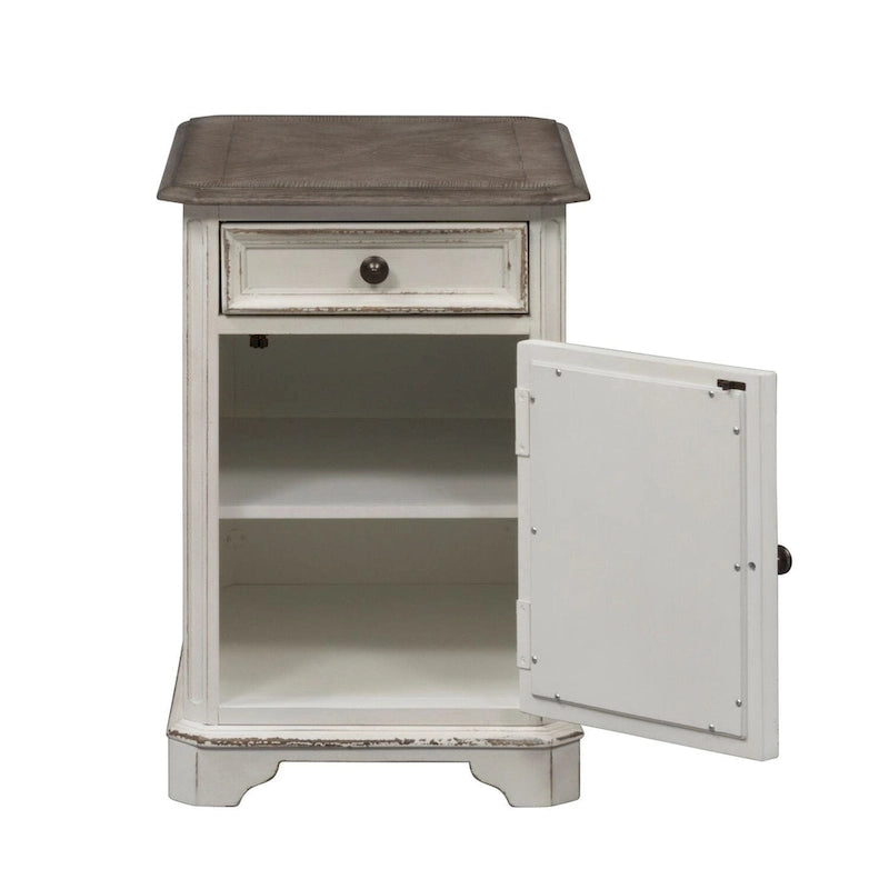 Antique White Chair Side Table