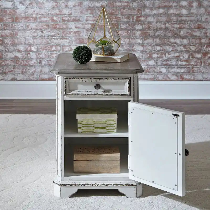 Antique White Chair Side Table