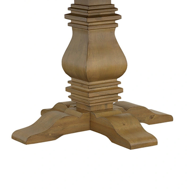 60 Inch Round Dining Table, Cross Pedestal Base, Rustic Smoke Brown