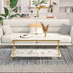 Coffee Table with Storage and Open Shelves for Living Dining Room 39-Inch, Modern Rectangle & Industrial Design