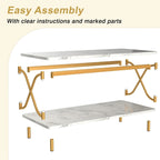Coffee Table with Storage and Open Shelves for Living Dining Room 39-Inch, Modern Rectangle & Industrial Design