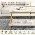 Coffee Table with Storage and Open Shelves for Living Dining Room 39-Inch, Modern Rectangle & Industrial Design