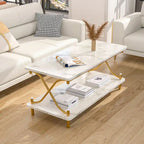 Coffee Table with Storage and Open Shelves for Living Dining Room 39-Inch, Modern Rectangle & Industrial Design
