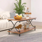 Coffee Table with Storage and Open Shelves for Living Dining Room 39-Inch, Modern Rectangle & Industrial Design
