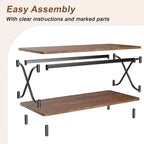 Coffee Table with Storage and Open Shelves for Living Dining Room 39-Inch, Modern Rectangle & Industrial Design