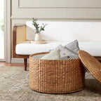 Wicker Storage Coffee Table - 28.5 x 28.5 x 17 - 29Wx29Dx17H