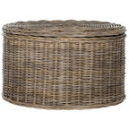 Wicker Storage Coffee Table - 28.5 x 28.5 x 17 - 29Wx29Dx17H