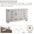 Farmhouse 8 Drawer Dresser, Wood Long Chest of Drawers, Closet Dresser