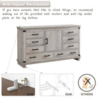 Farmhouse 8 Drawer Dresser, Wood Long Chest of Drawers, Closet Dresser