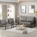 Mid-Century Style 3-Piece PU Leather Living Room Sofa Set Including 2 Armchairs and 1 Loveseat Sofa