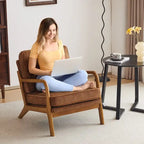 Upholstered Linen Blend Accent Chair