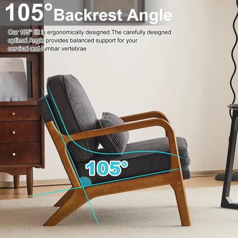 Upholstered Linen Blend Accent Chair