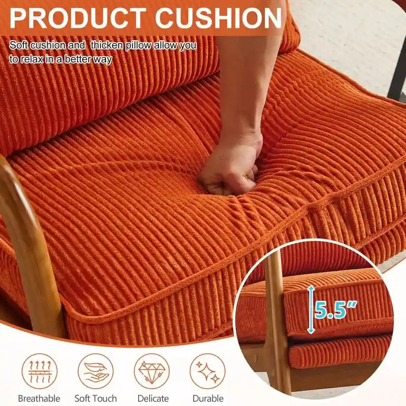 Upholstered Linen Blend Accent Chair