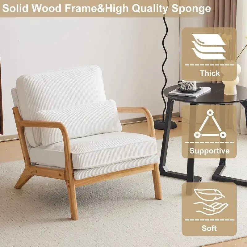 Upholstered Linen Blend Accent Chair