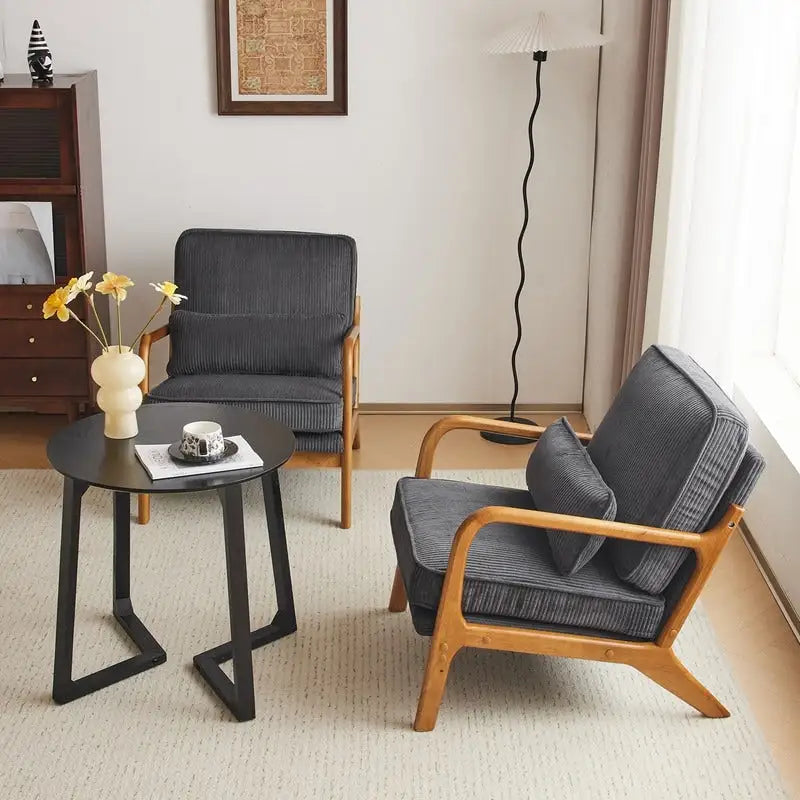 Upholstered Linen Blend Accent Chair