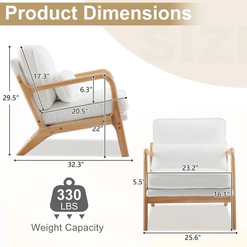 Upholstered Linen Blend Accent Chair
