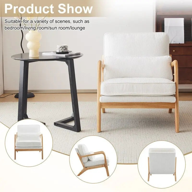 Upholstered Linen Blend Accent Chair