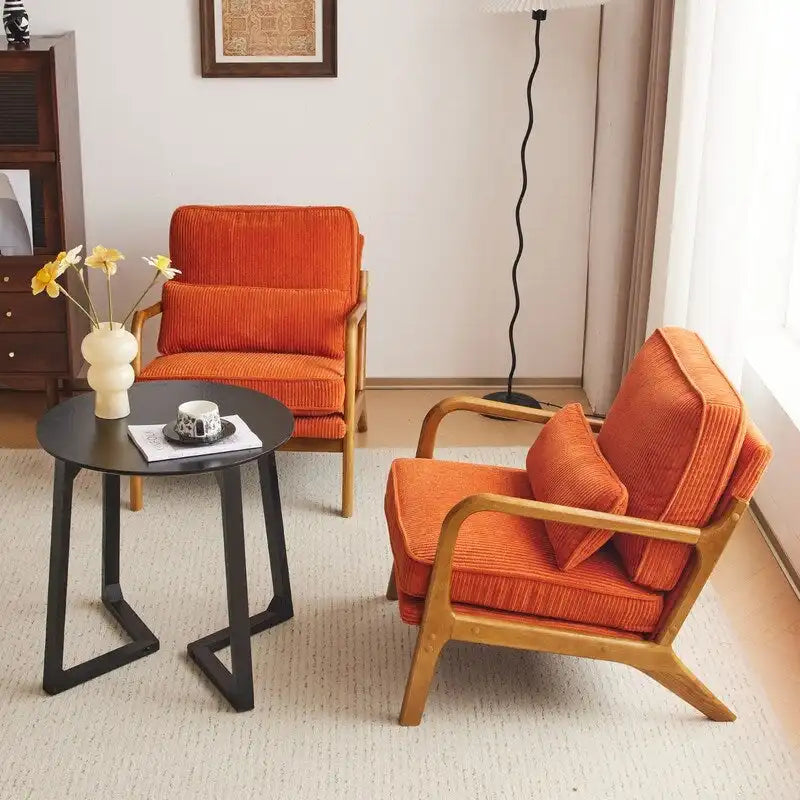 Upholstered Linen Blend Accent Chair