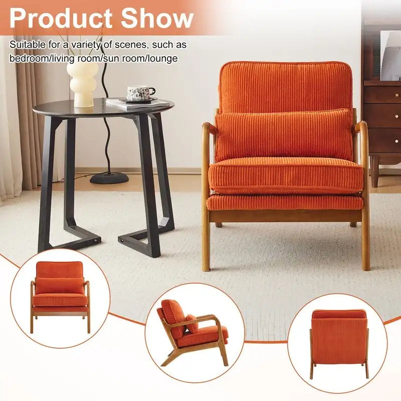 Upholstered Linen Blend Accent Chair