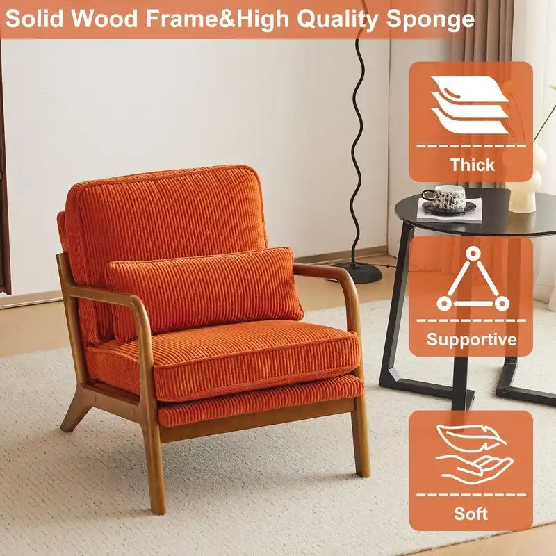 Upholstered Linen Blend Accent Chair