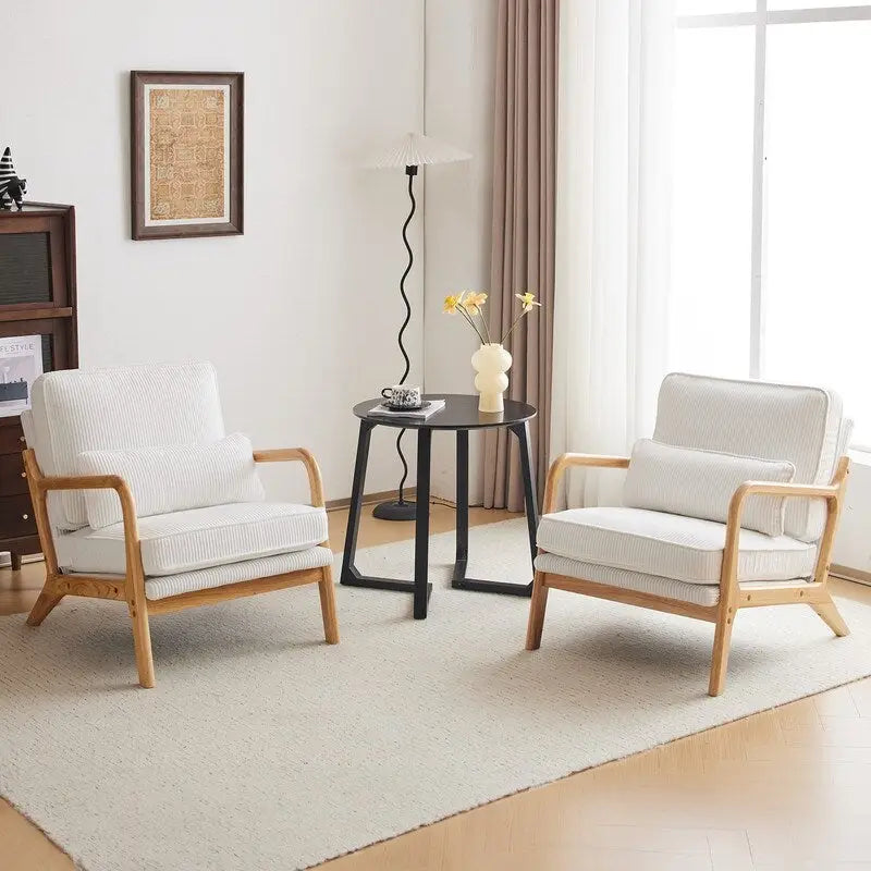 Upholstered Linen Blend Accent Chair
