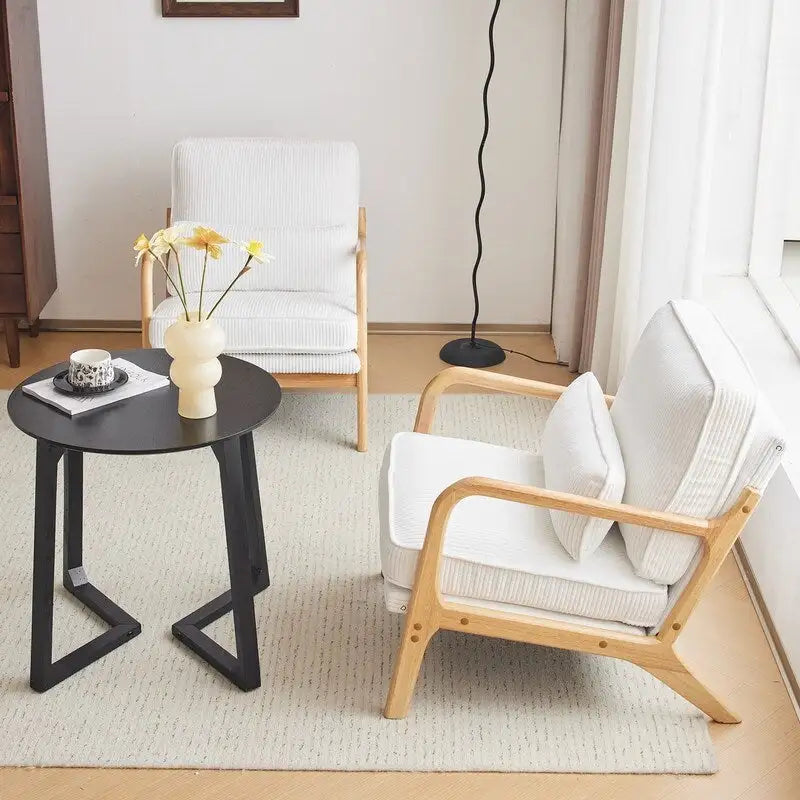 Upholstered Linen Blend Accent Chair