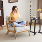 Upholstered Linen Blend Accent Chair