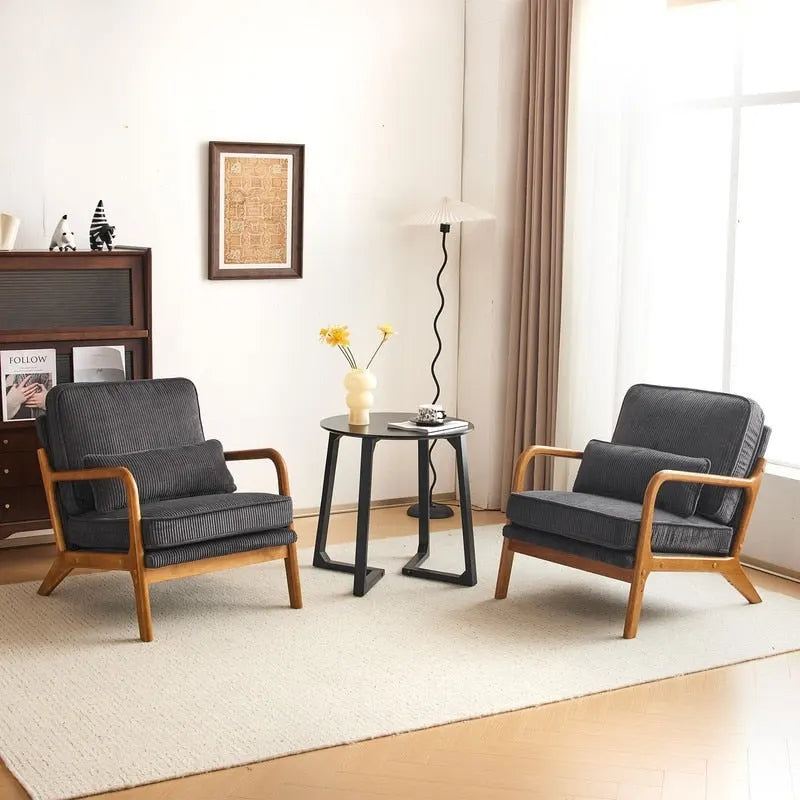 Upholstered Linen Blend Accent Chair
