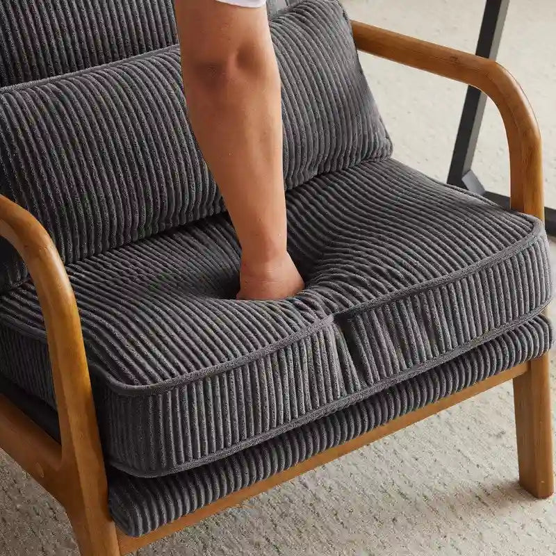 Upholstered Linen Blend Accent Chair