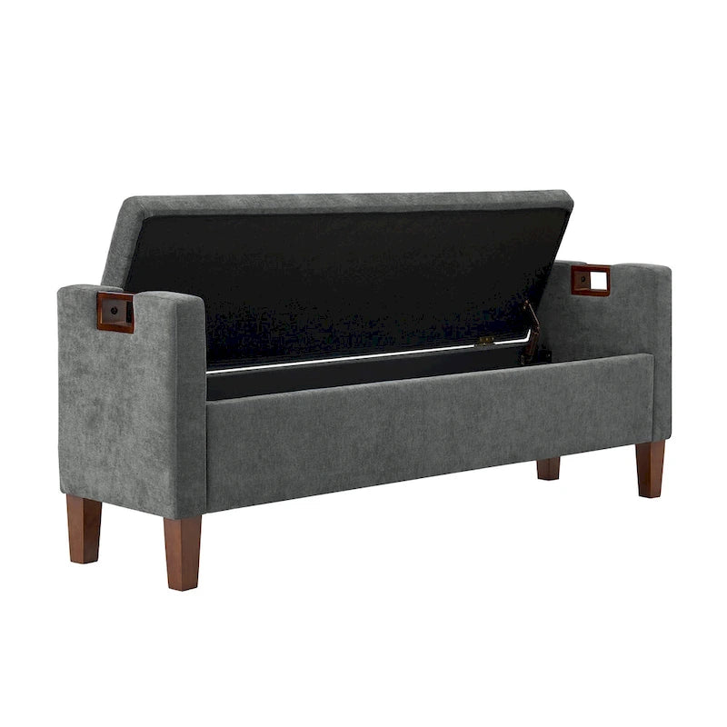 Storage Bench with Solid Wood Legs