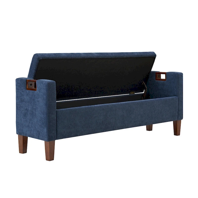 Storage Bench with Solid Wood Legs
