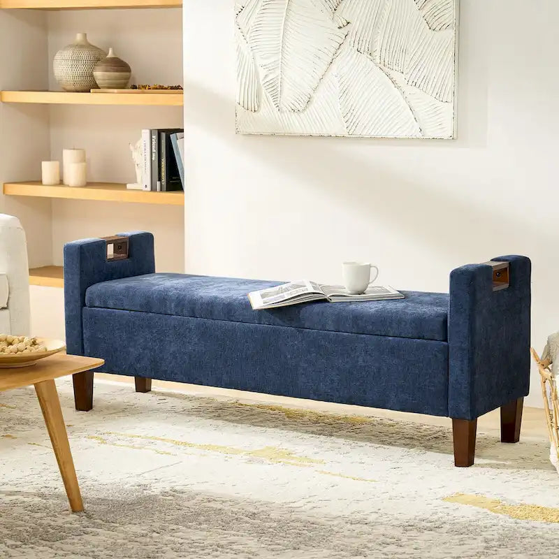 Storage Bench with Solid Wood Legs