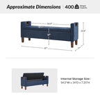 Storage Bench with Solid Wood Legs