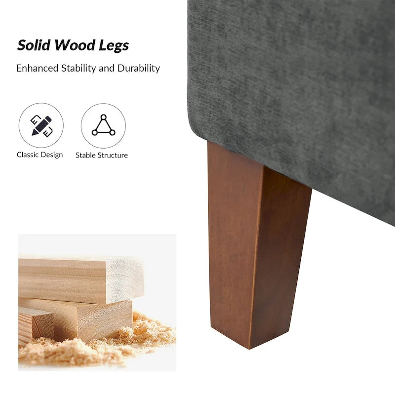 Storage Bench with Solid Wood Legs