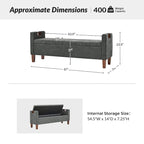 Storage Bench with Solid Wood Legs