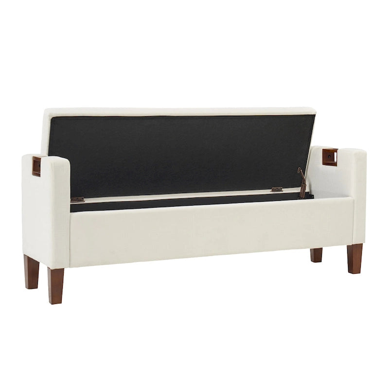 Storage Bench with Solid Wood Legs