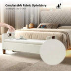 Storage Bench with Solid Wood Legs